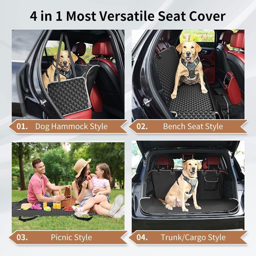 Pet Car Seat Cover Safety Protector Mat Rear Back Seat Hammock Cushion Mat UK