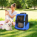Pet Travel Backpack Bag Cat Puppy Dog Carrier W/ Trolley and Telescopic Wheel
