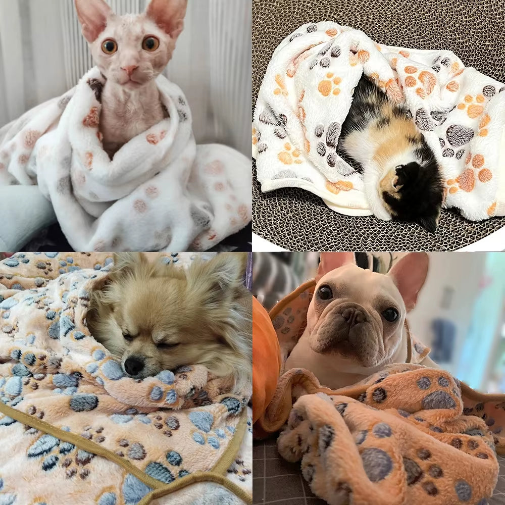 Soft Fluffy Cat Sleeping Blanket for Small Dogs Cats Mat Plush Thin Pet Cover Blanket Travel Comfortable Bed Mats Pet Supplies