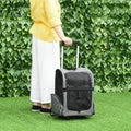 Pet Travel Backpack Bag Cat Puppy Dog Carrier W/ Trolley and Telescopic Wheel