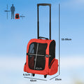 Pet Travel Backpack Bag Cat Puppy Dog Carrier W/ Trolley and Telescopic Wheel