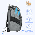 Pet Travel Backpack Bag Cat Puppy Dog Carrier W/ Trolley and Telescopic Wheel