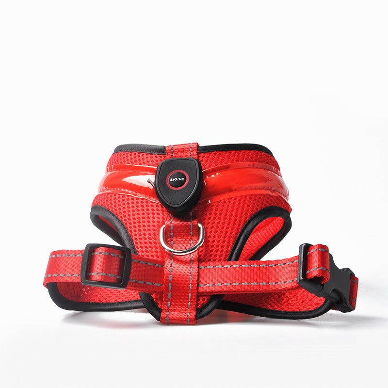 LED Luminous Dog Harness Led USB Charging Dog Chest Strap Vest Pet Safety Reflective Harness Pet Vest for Puppy Large Dog Pet Products