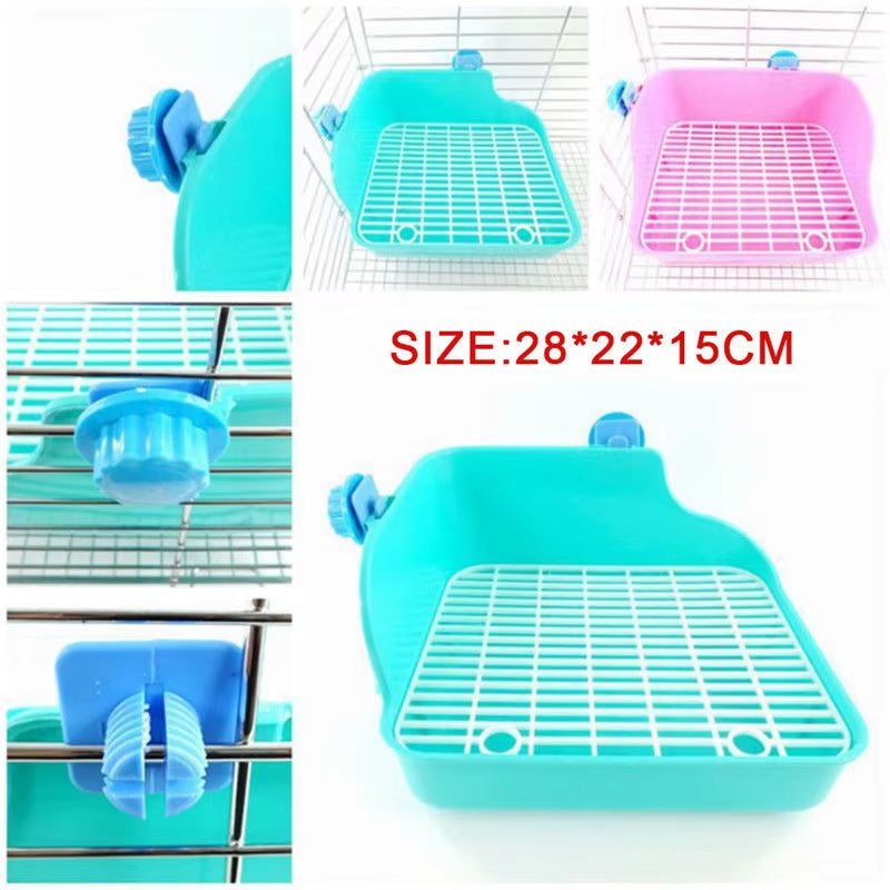 Hamster Pet Cat Rabbit Corner Toilet Litter Trays Clean Indoor Pets Litter Training Tray for Small Animals