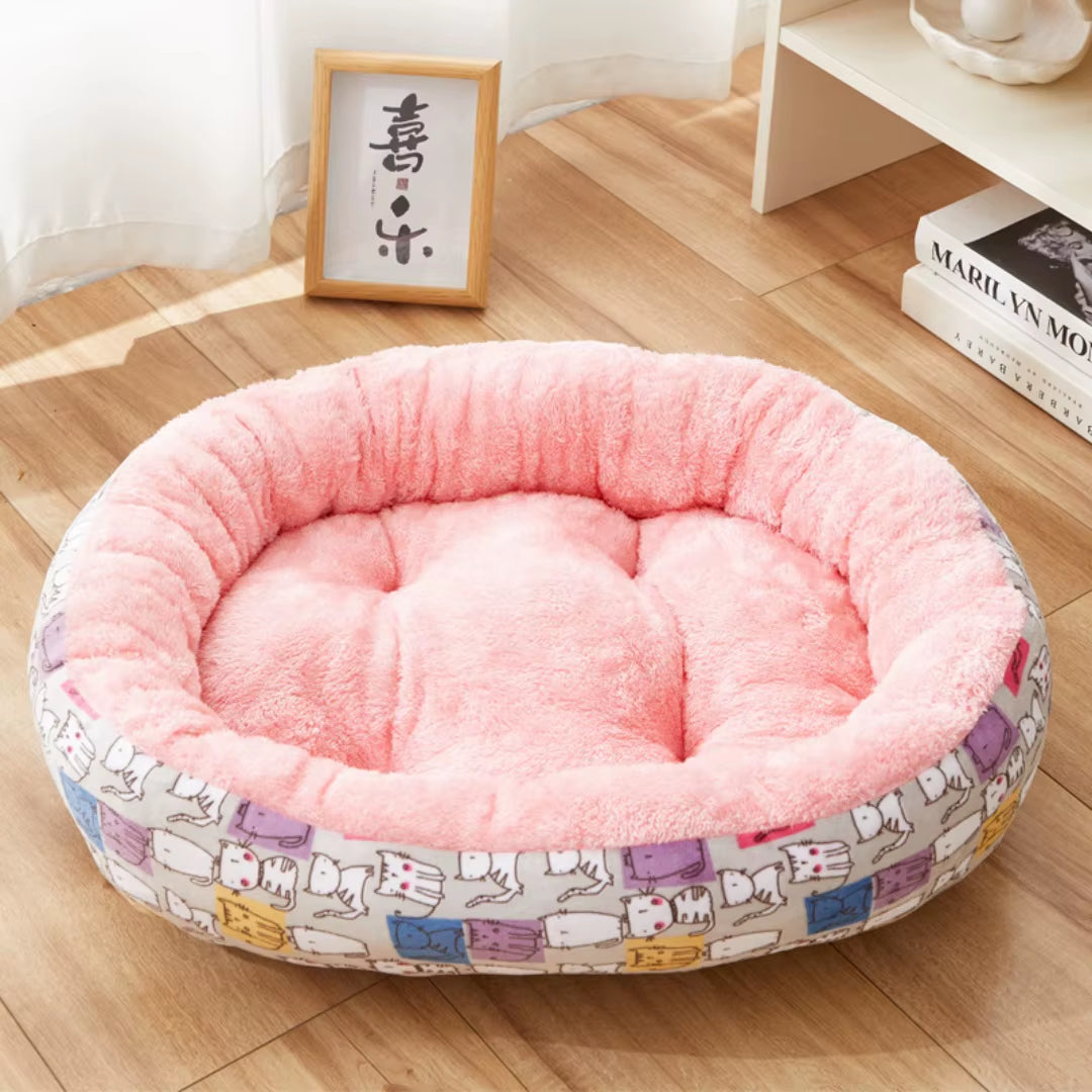 Kennel Warm Cat Kennel Thickened Oval Pet Kennel Dog Bed Dog Mat Pet Bed Pet Supplies