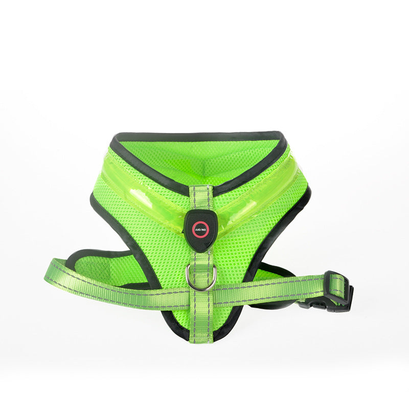 LED Luminous Dog Harness Led USB Charging Dog Chest Strap Vest Pet Safety Reflective Harness Pet Vest for Puppy Large Dog Pet Products