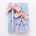 Pink Stripe Dog Collars and Harnesses Cotton Bows Girl Boy Pet Leash Set Outdoor Walking for Pitbull Chihuahua S M Accessories