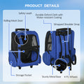 Pet Travel Backpack Bag Cat Puppy Dog Carrier W/ Trolley and Telescopic Wheel