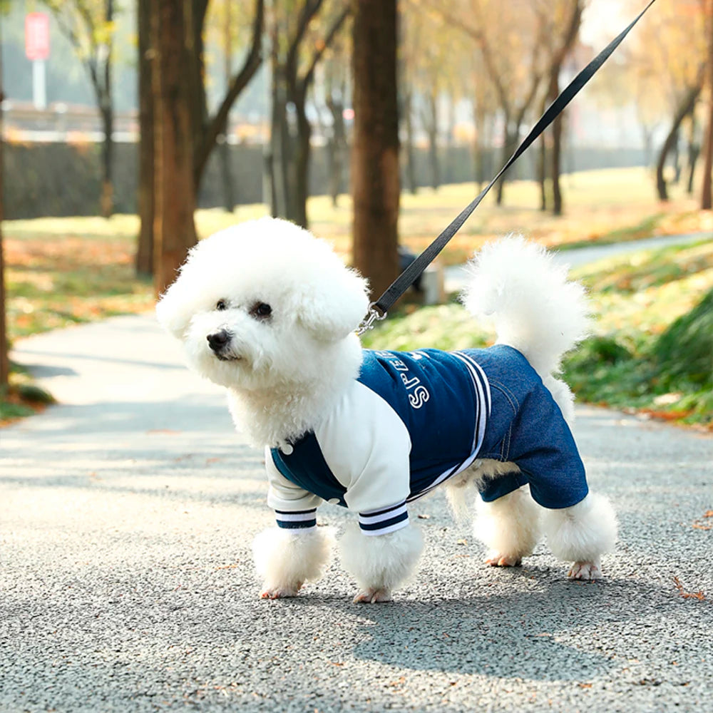 Dog Baseball Jumpsuit, a Soft and Comfortable Pet Jacket, Stylish Pet Clothing Suitable for Small and Medium Breeds