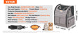 Pet Cat Carrier Breathable Outgoing Dog Carry Backpack with Telescopic Handle Wheels and Shoulder Strap for Travel Trip