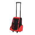 Pet Travel Backpack Bag Cat Puppy Dog Carrier W/ Trolley and Telescopic Wheel