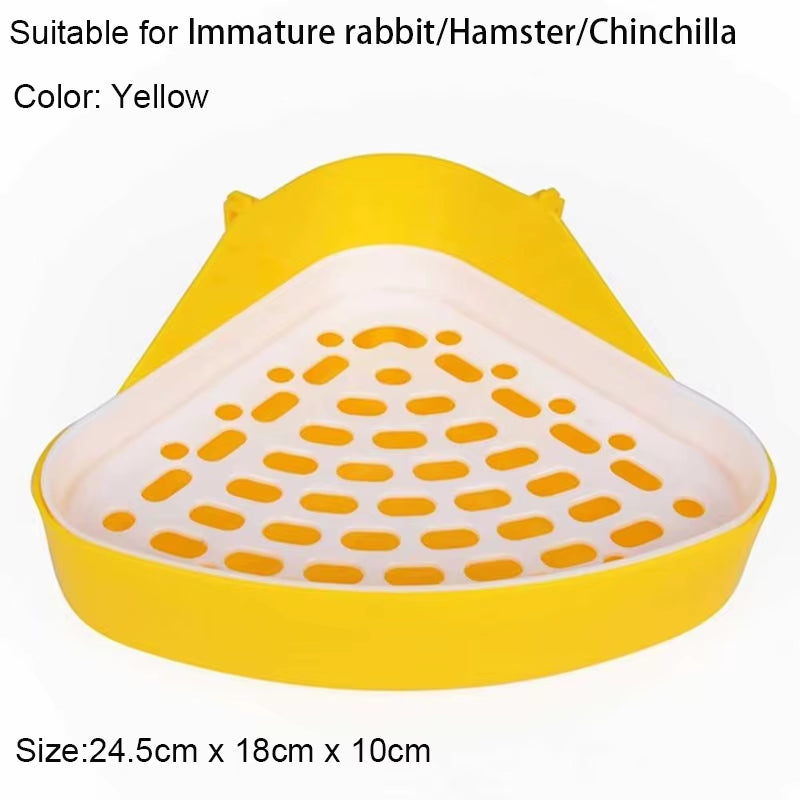 Hamster Pet Cat Rabbit Corner Toilet Litter Trays Clean Indoor Pets Litter Training Tray for Small Animals