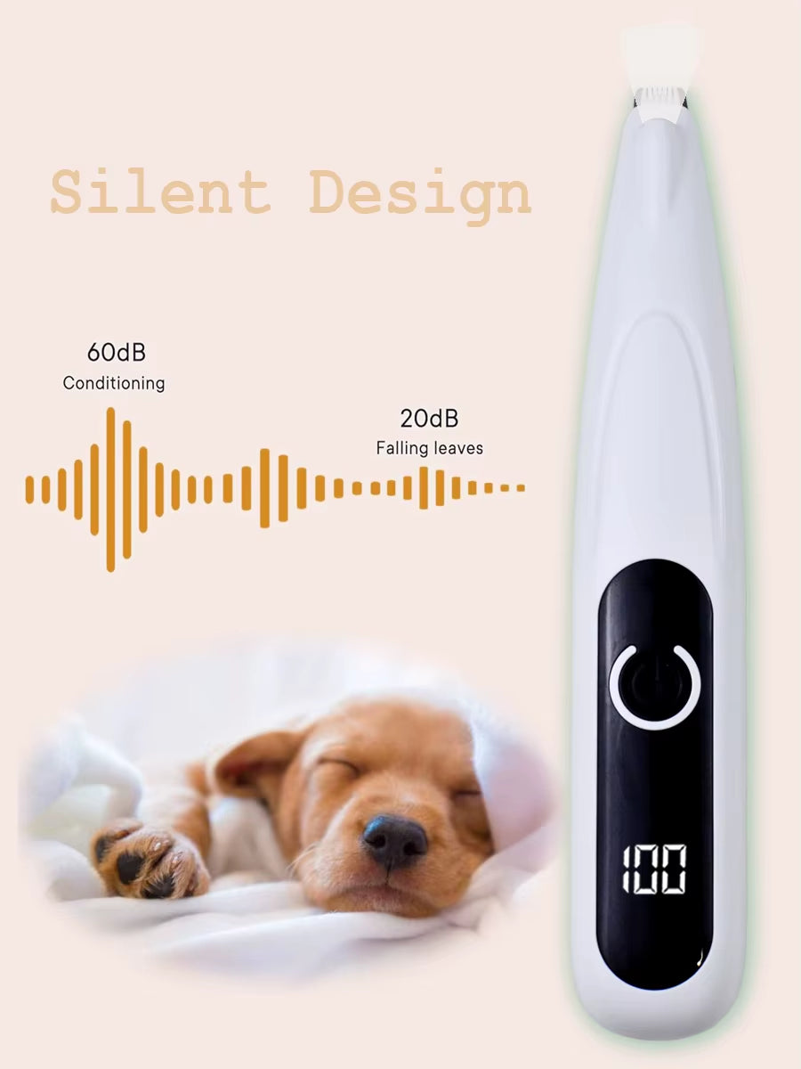 Professional Dog Cat Paw Trimmer Pet Ear Face Hair Grooming Shaver Foot Clipper Haircut Machine with LED Light