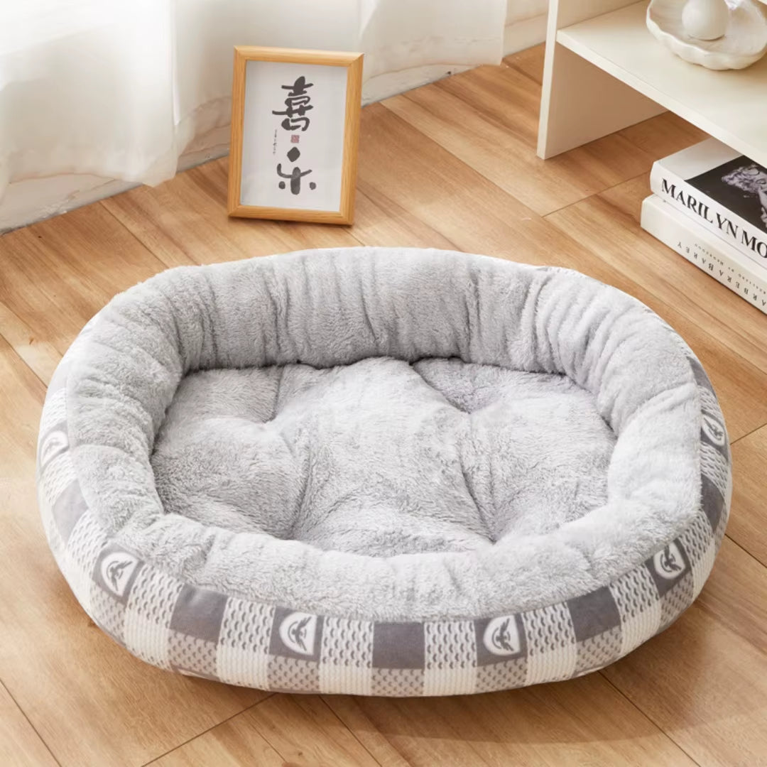 Kennel Warm Cat Kennel Thickened Oval Pet Kennel Dog Bed Dog Mat Pet Bed Pet Supplies