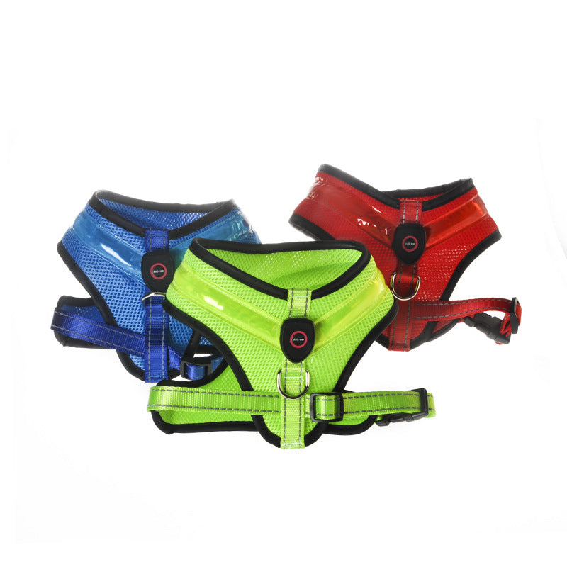LED Luminous Dog Harness Led USB Charging Dog Chest Strap Vest Pet Safety Reflective Harness Pet Vest for Puppy Large Dog Pet Products